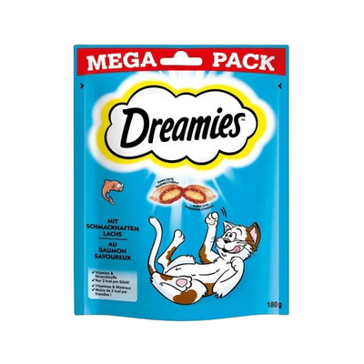 Dreamies Mega Pack İç Dolgulu Somonlu Kedi Ödül Ödül Bisküvisi 180gr