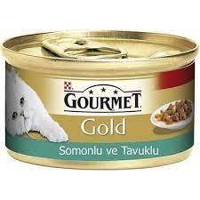 Gourmet Gold Parça Etli Somonlu ve Tavuklu Kedi Koservesi 85gr