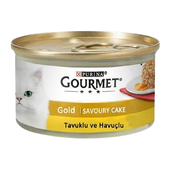Gourmet Gold Savoury Parça Etli Tavuk ve Havuç Yetişkin Kedi Konservesi 85 Gr