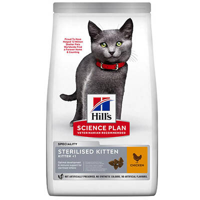 Hills Sterilised Kitten Tavuklu KısırlaştırılmışYavru Kedi Maması 1,5 Kg
