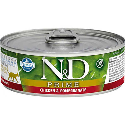 ND Prime Tavuk&Nar Yetişkin Kedi Konservesi 80 Gr
