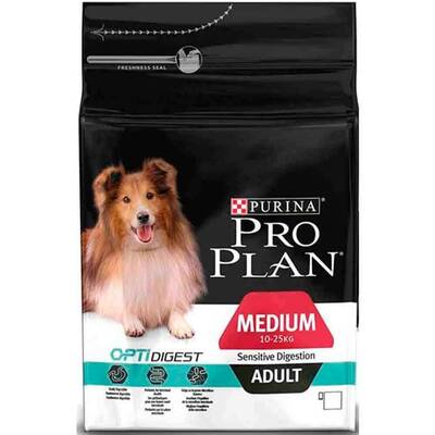 Pro Plan Medium Sensitive Digestion Kuzulu ve Pirinçli Orta Irk Yetişkin Köpek Maması 3 Kg