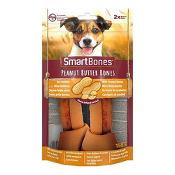 SmartBones Tavuklu Fıstık Ezmeli Medium Düğüm Kemik Köpek Ödülü 2'Li 158 Gr - Thumbnail