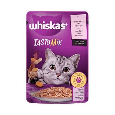 Whiskas Pouch TastyMix Sos İçinde Somonlu ve Havuçlu Yetişkin Kedi Konservesi 85gr